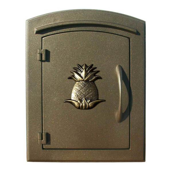Qualarc Drop Chute Mailbox w/"Decorative Pineapple Logo" Faceplate, Bronze MAN-S-1405-BZ